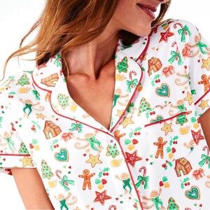 Roller Rabbit Gingerbread Party Holiday Christmas Polo Pajamas Size MEDIUM NWT